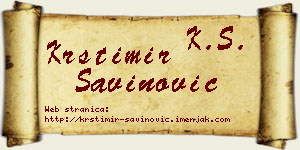 Krstimir Savinović vizit kartica
